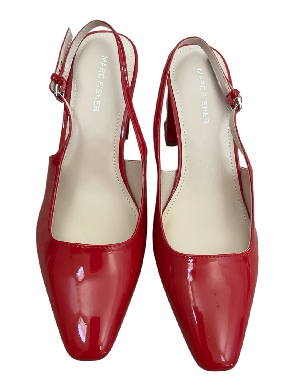 Marc Fisher Red Patent Slingback Mules